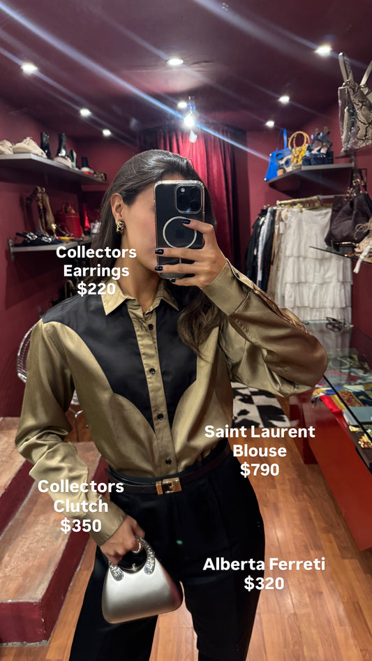 SAINT LAURENT COWBOY SILK BLOUSE