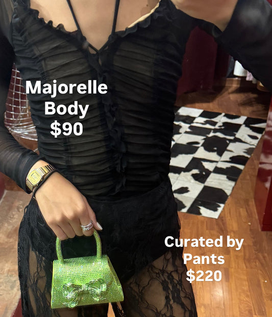 MAJORELLE RUCHED MESH BODYSUIT