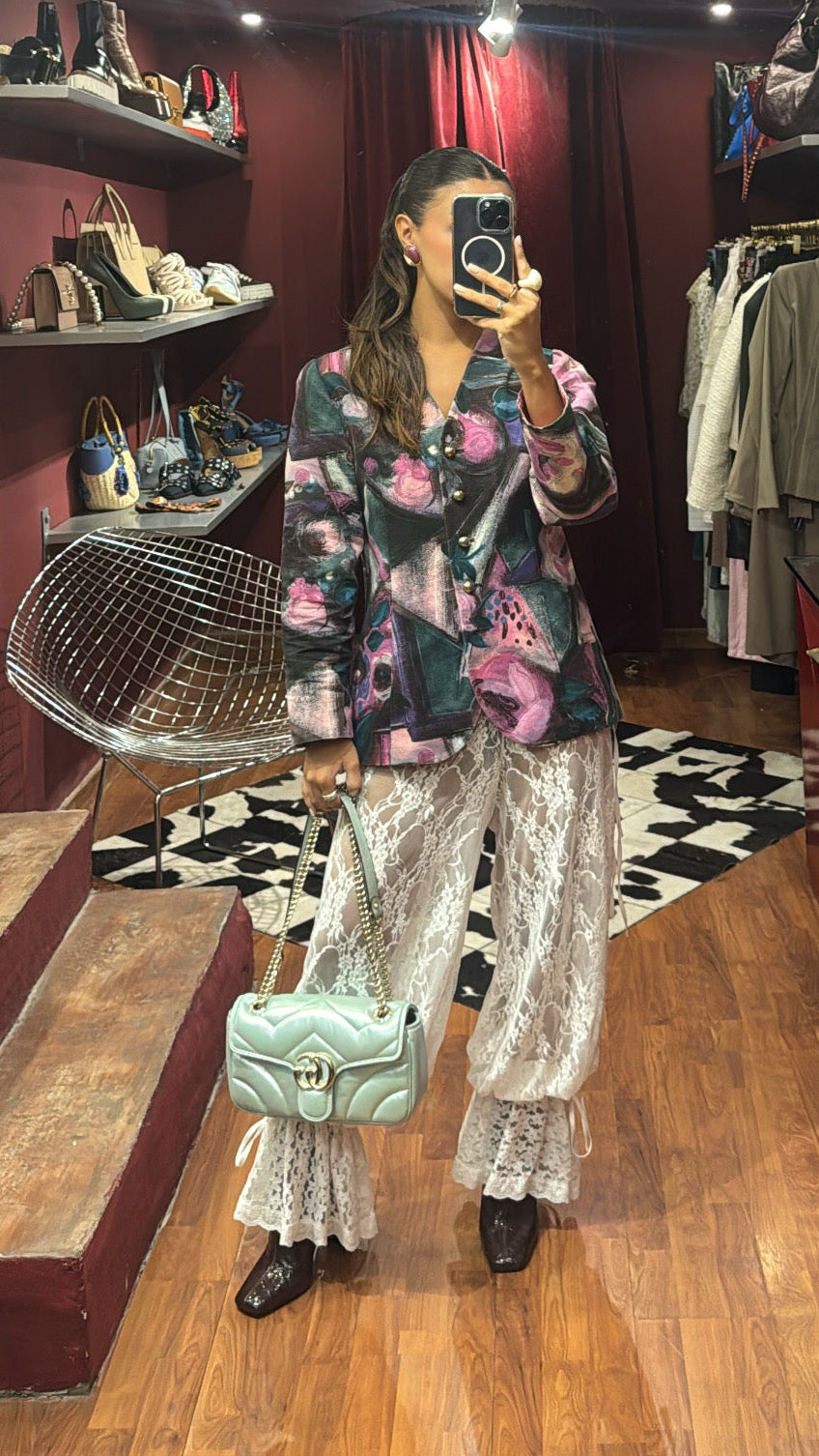 CURATED BY LACE PANTS WITH RUFFLED HEMS