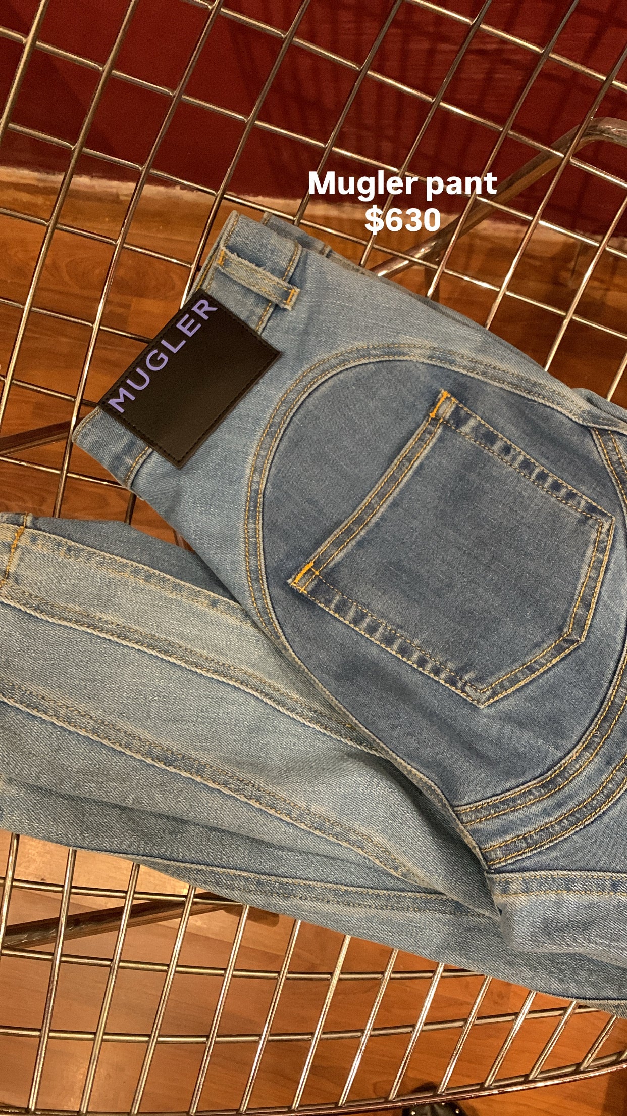 RUNWAY MUGLER LIGHT DENIM PANT