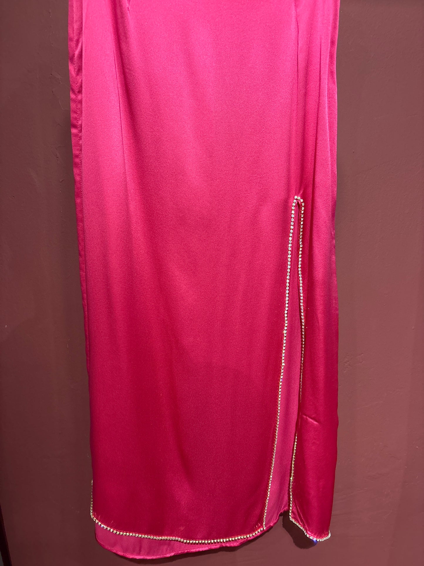 LES INCONNUS MIDI SILK SKIRT WITH CRYSTALS
