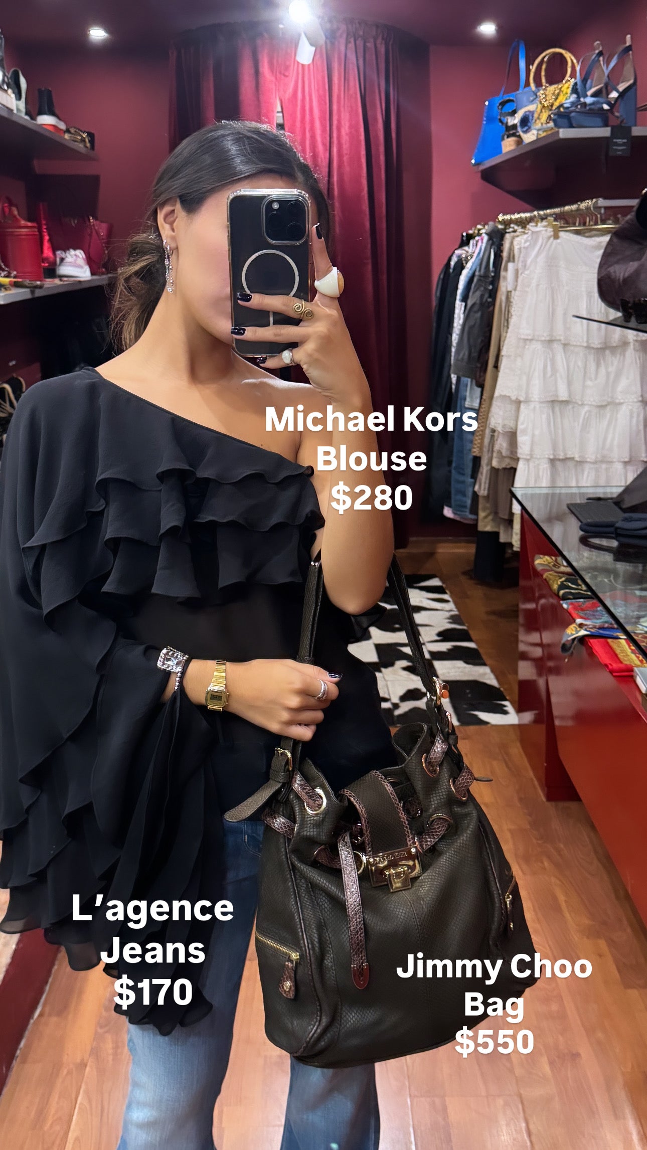 MICHAEL KORS SILK ASSYMETRIC CAPE TOP