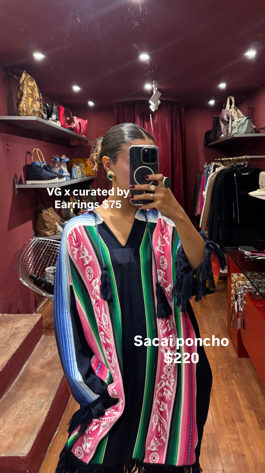 SACAI MULTICOLOR PONCHO