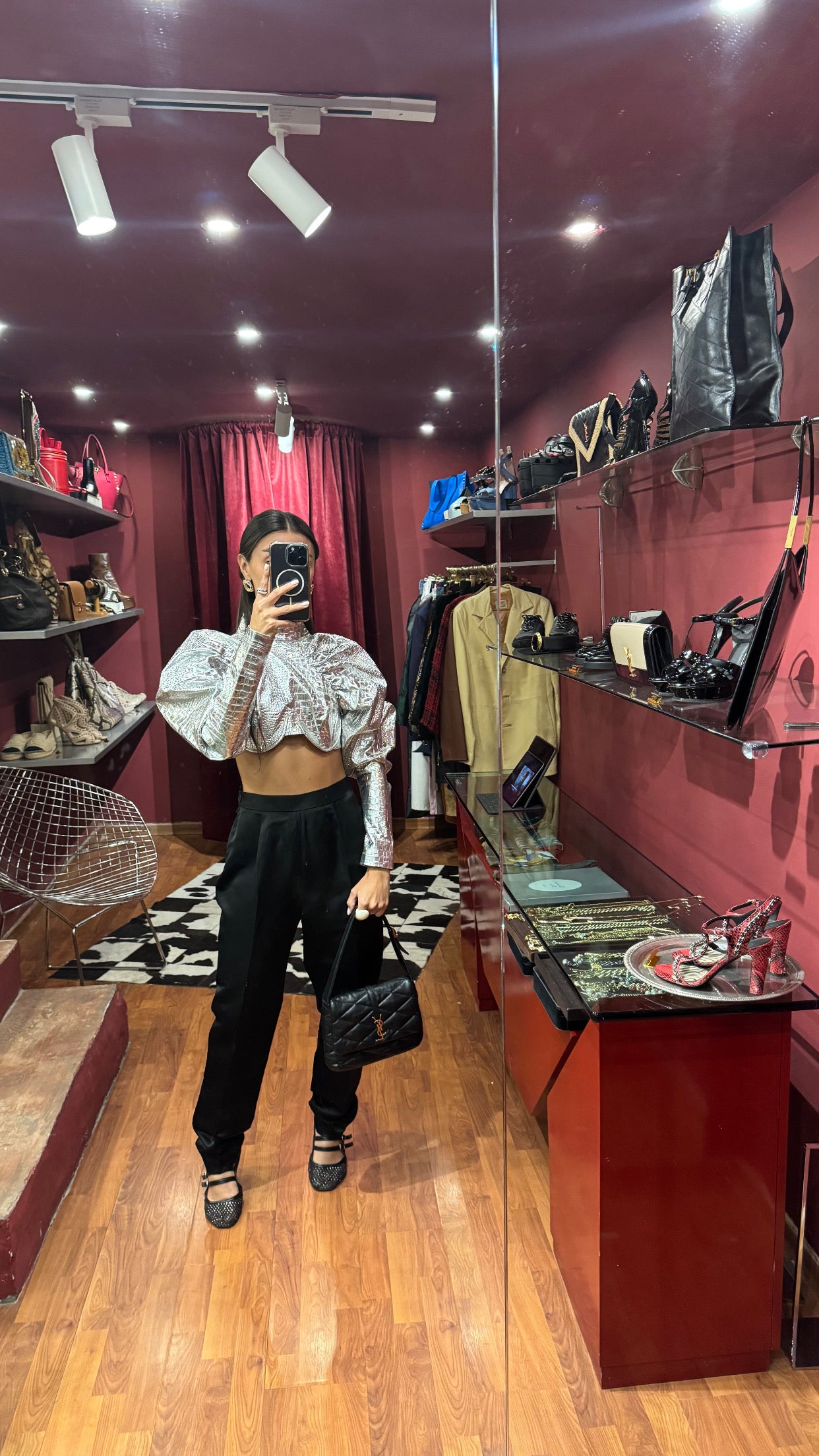 ROTATE SILVER CROP TOP