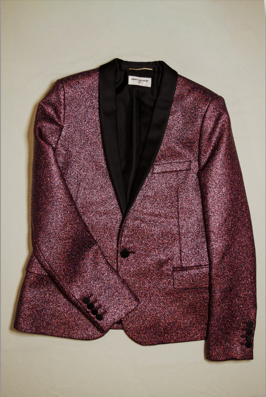 SAINT LAURENT WINTER 2014 GLITTER TUXEDO