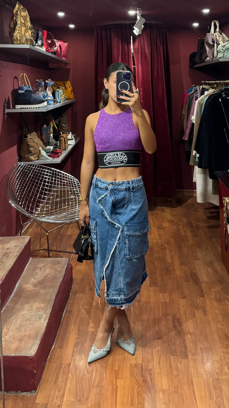MOSCHINO DENIM SKIRT MIDI