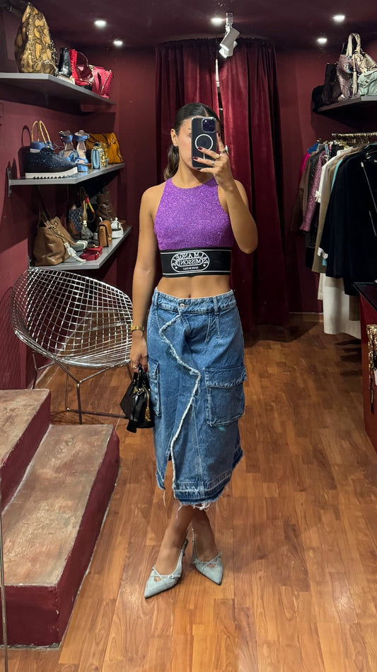 MOSCHINO DENIM SKIRT MIDI