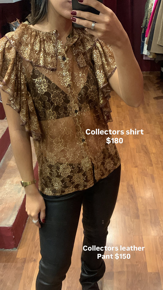 BROWN LACE TOP