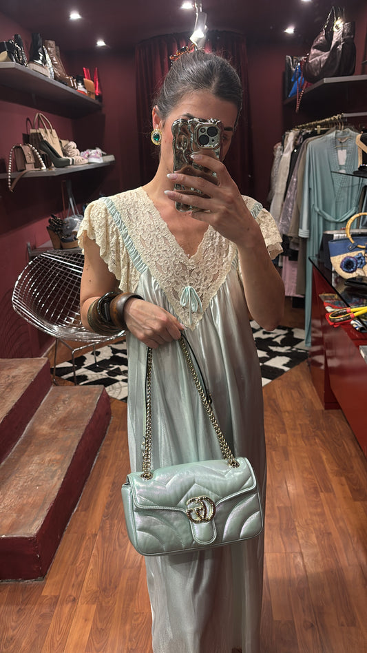 LONG NUISETTE WITH LACE COLLAR
