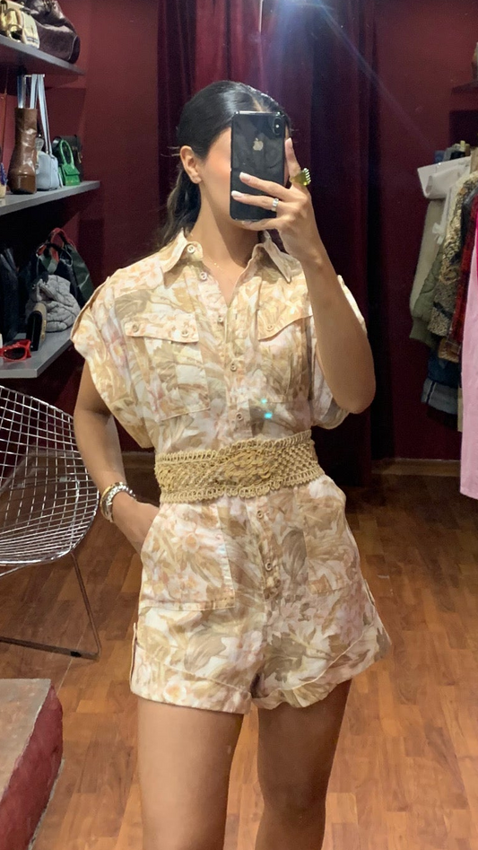ZIMMERMANN SHORT FLOWER JUMPSUIT
