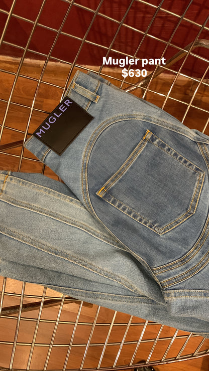 RUNWAY MUGLER LIGHT DENIM PANT