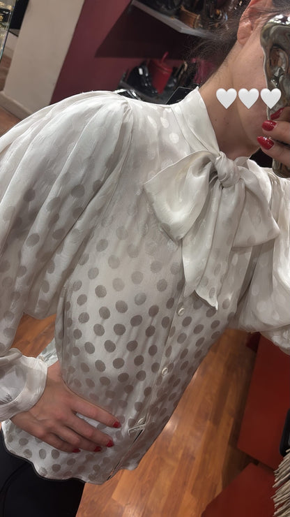 POLKA DOTS SILK BLOUSE