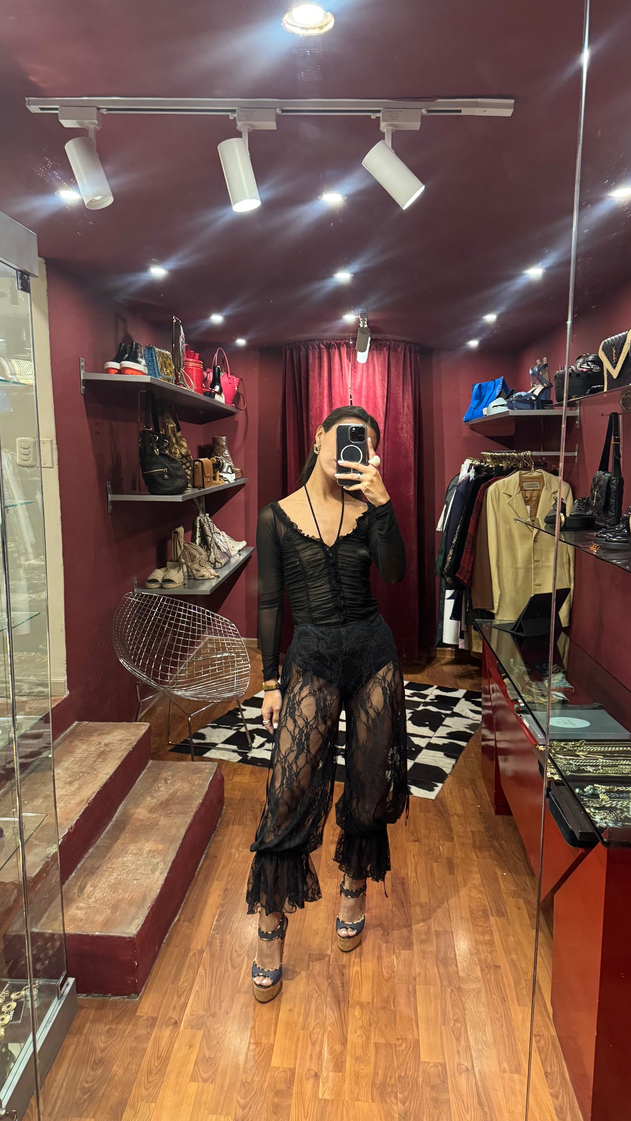 MAJORELLE RUCHED MESH BODYSUIT