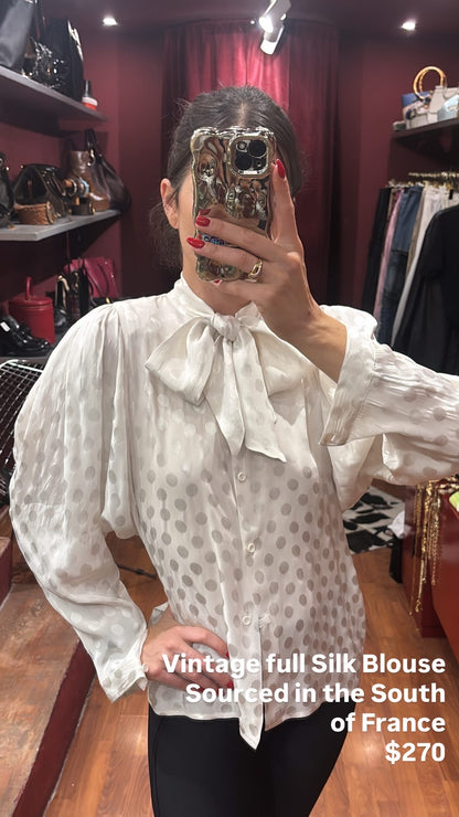 POLKA DOTS SILK BLOUSE