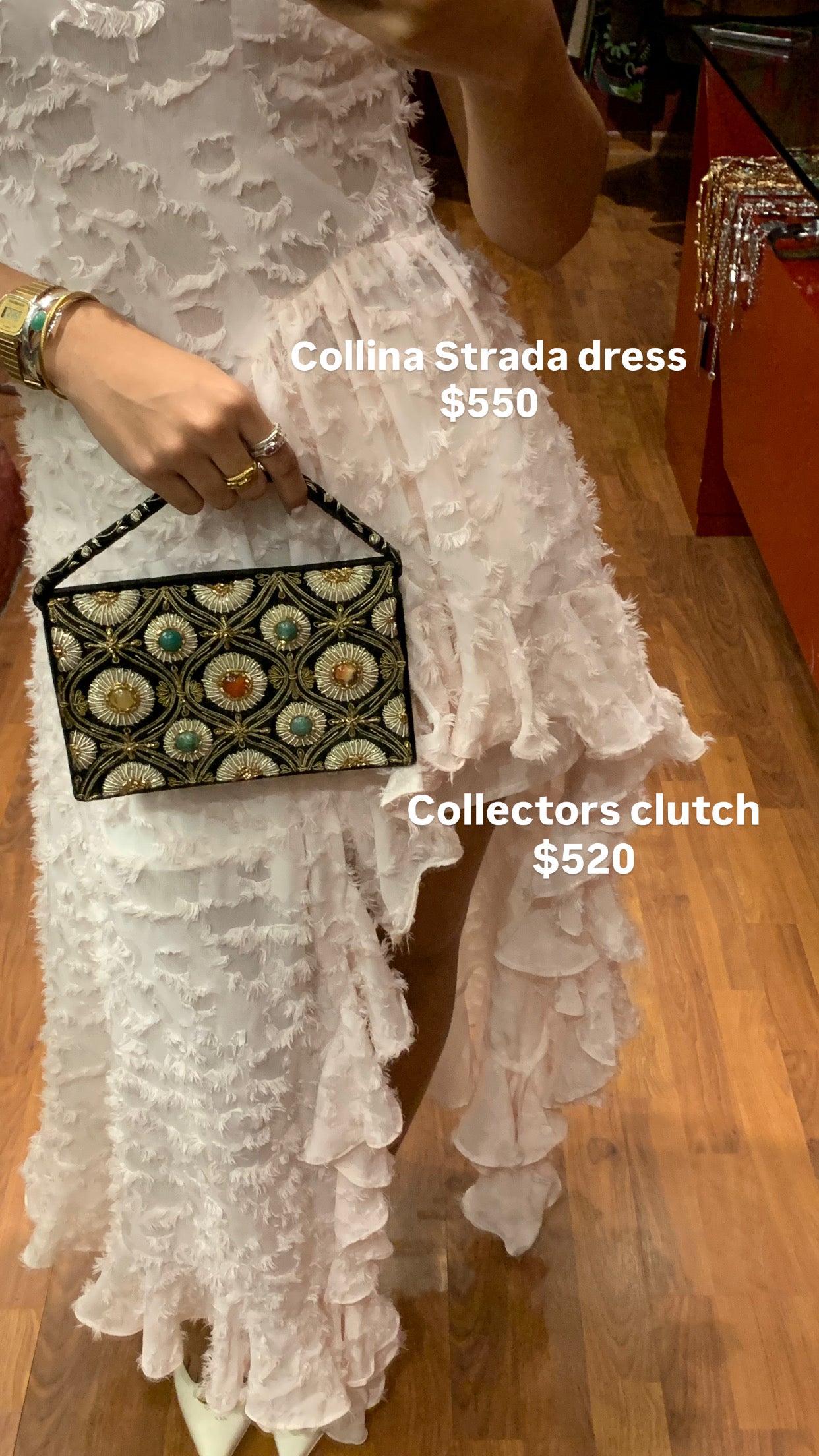 COLLINA STRADA ASSYMETRIC RUFFLED SKIRT STRAPPY DRESS