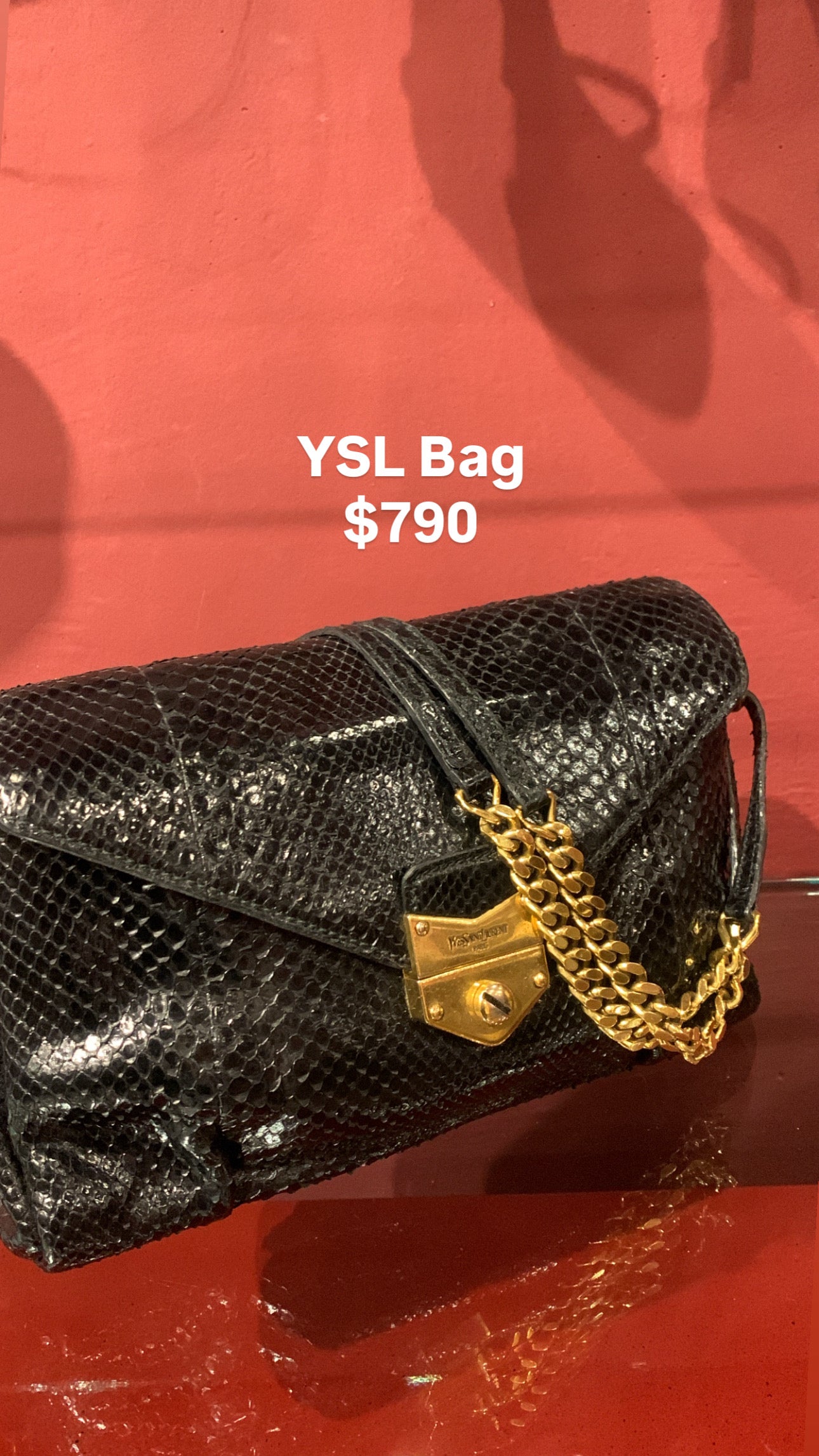 YVES SAINT LAURENT PYTHON VINTAGE BAG