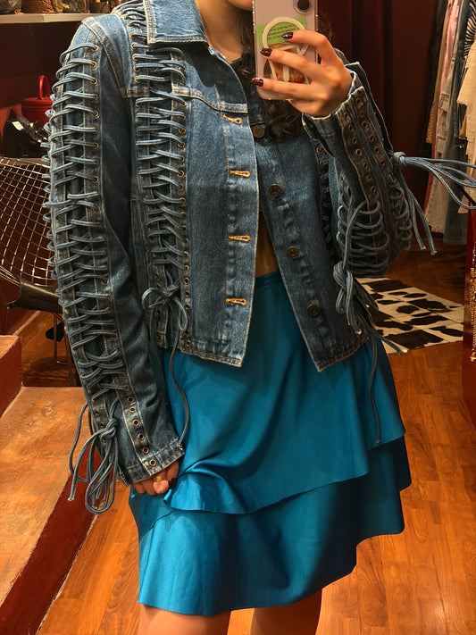 JEAN PAUL GAULTIER DENIM LACETS JACKET