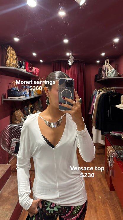 VERSACE TOP WITH INSERTED NECKLACE