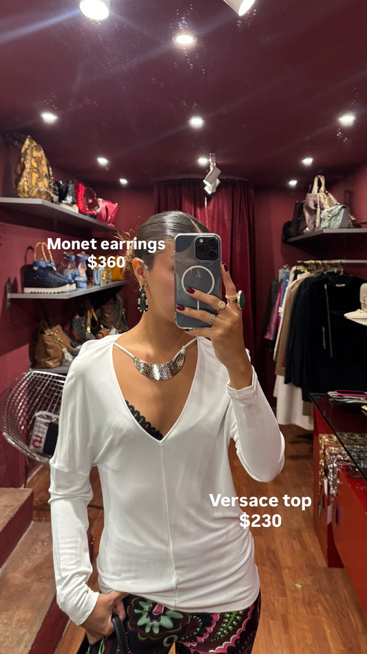 VERSACE TOP WITH INSERTED NECKLACE