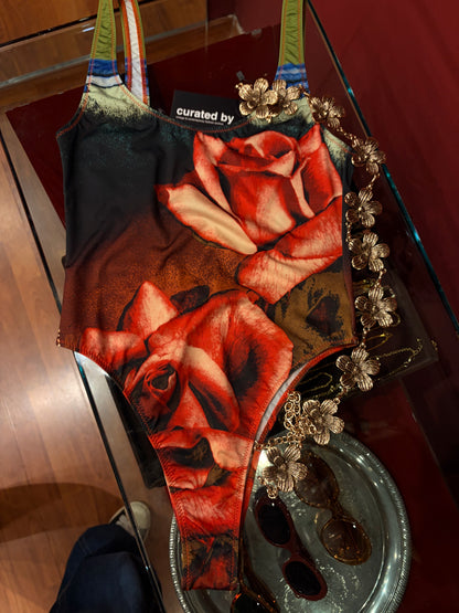 JEAN PAUL GAULTIER ROSES ONE-PIECE BATHING SUIT