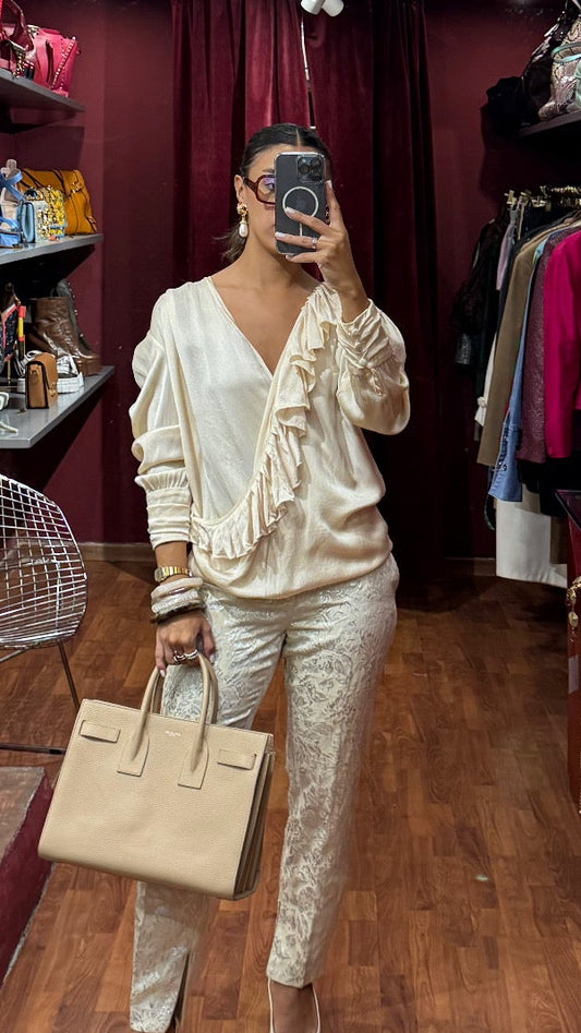 RUFFLED LONG SLEEVE SHIRT