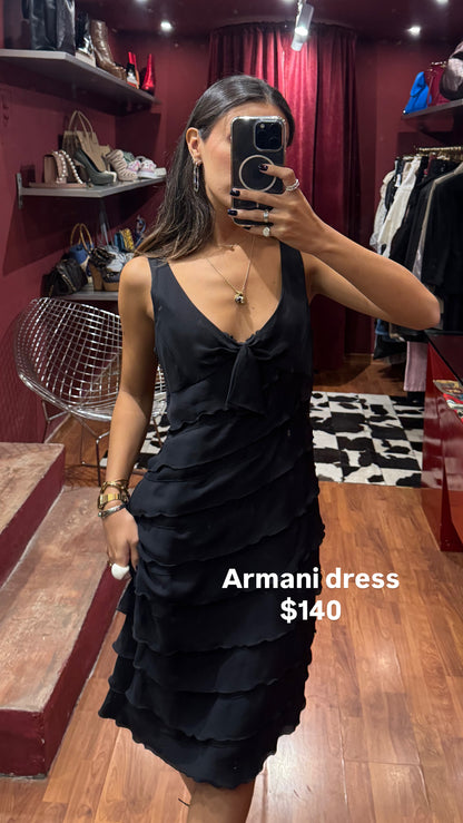 ARMANI LITTLE BLACK DRESS WITH RUFFLES