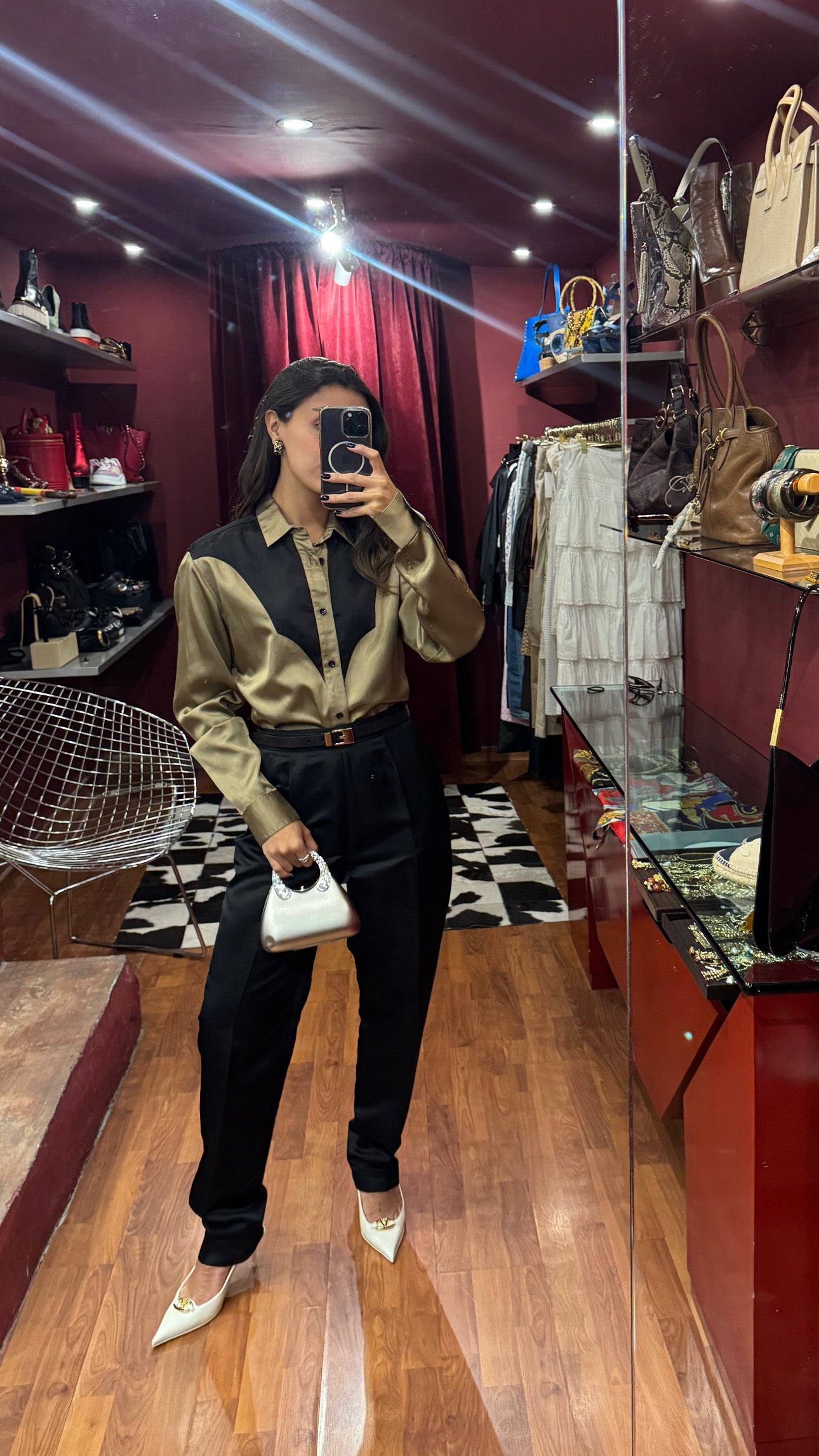 SAINT LAURENT COWBOY SILK BLOUSE