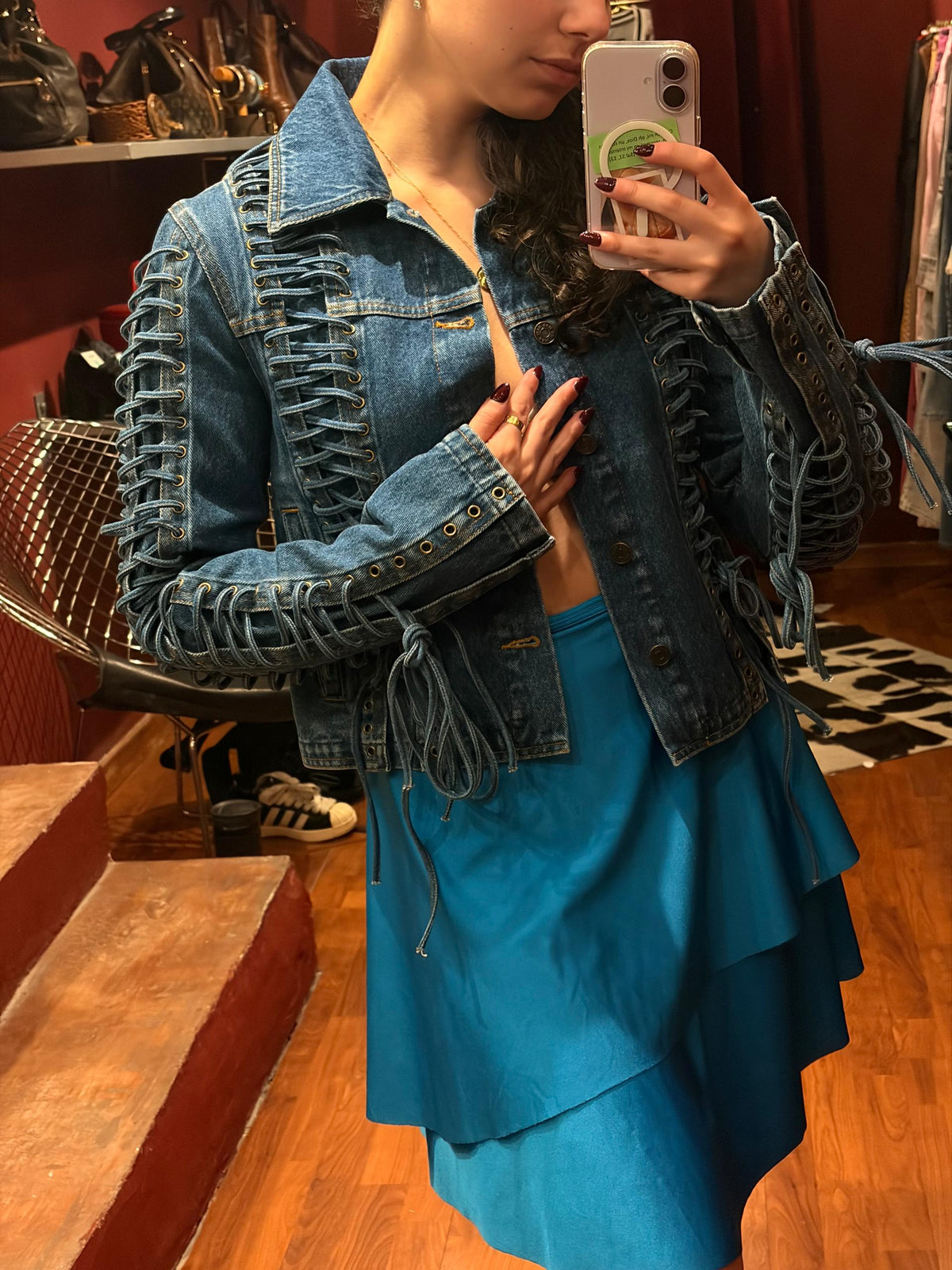 JEAN PAUL GAULTIER DENIM LACETS JACKET