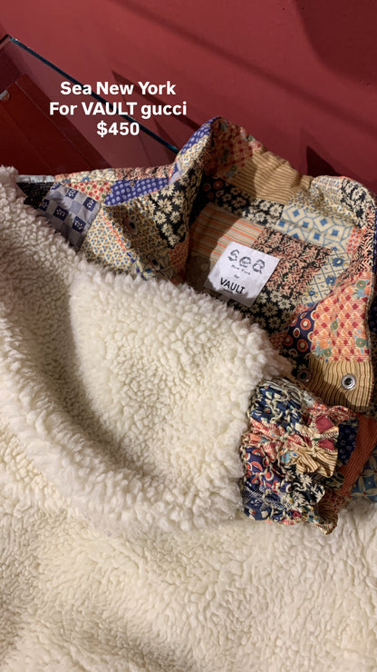 SEA NEW YORK & GUCCI PATCHWORK AND SHEARLING JACKET