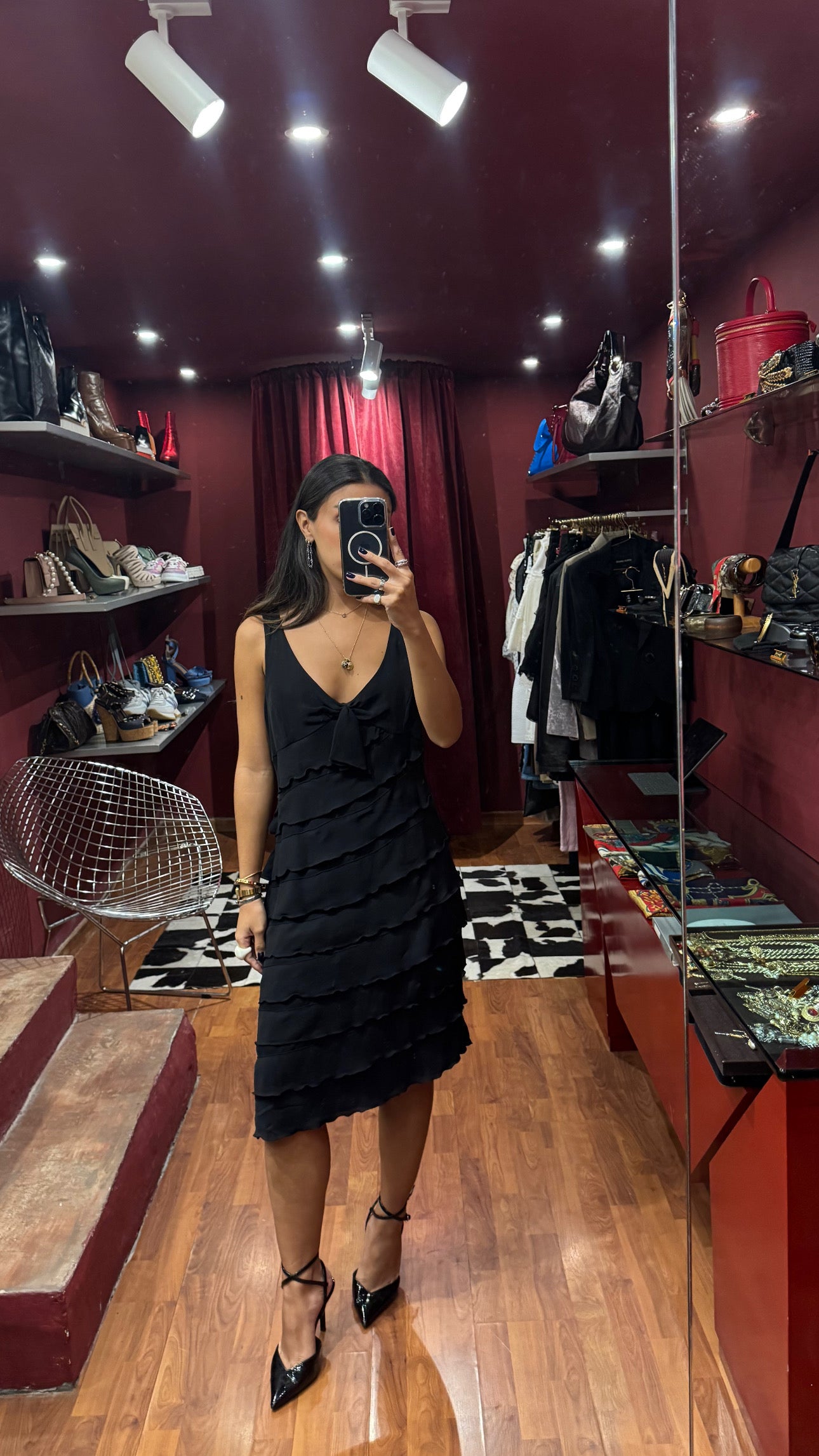 ARMANI LITTLE BLACK DRESS WITH RUFFLES