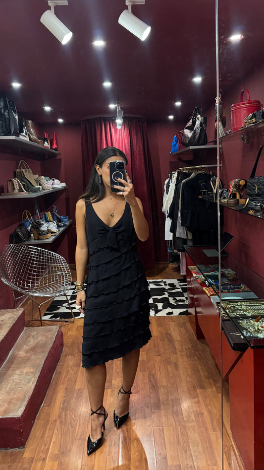 ARMANI LITTLE BLACK DRESS WITH RUFFLES