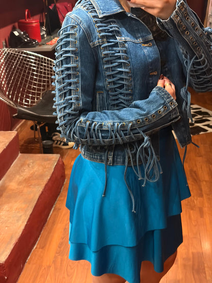 JEAN PAUL GAULTIER DENIM LACETS JACKET