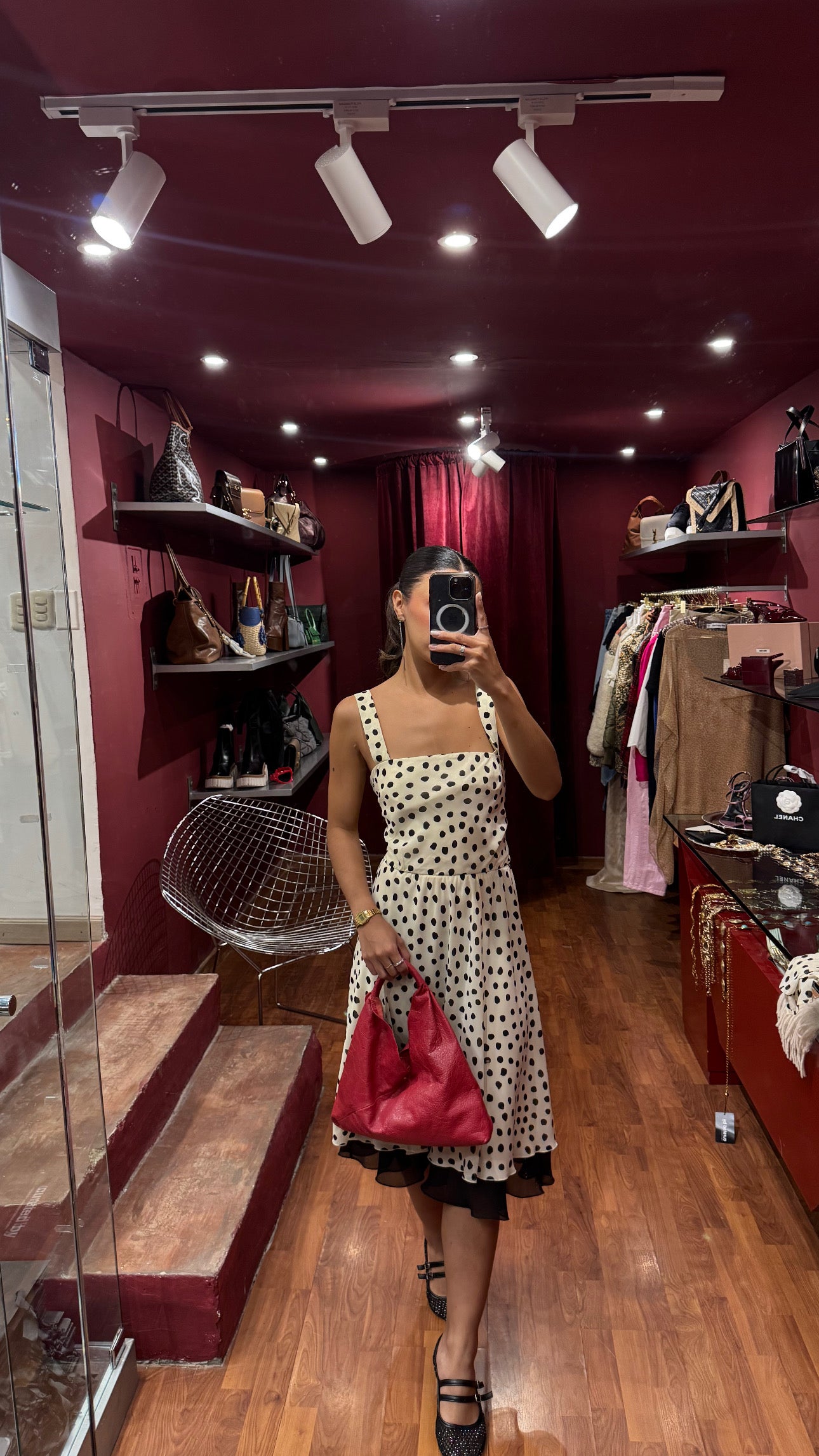 LOUIS FERAUD DRESS AND OVERSHIRT POLKA DOTS