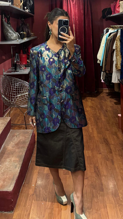 JACQUARD VINTAGE FLOWER JACKET