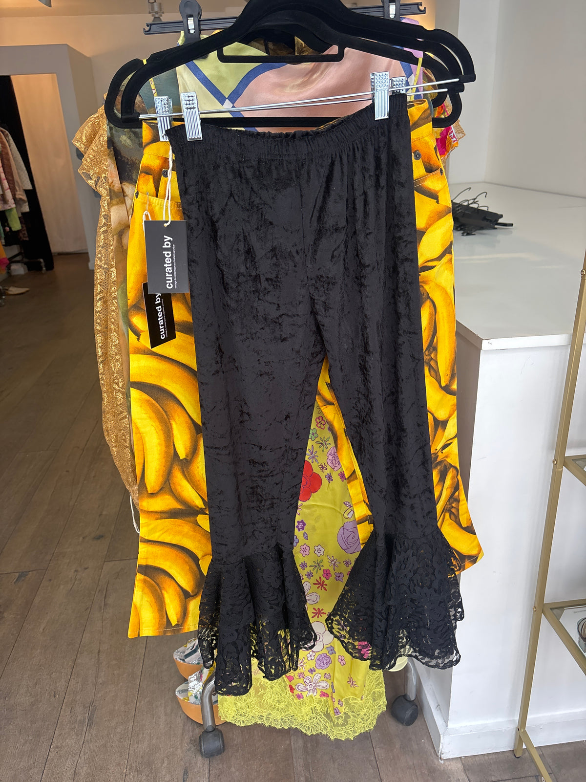 20. COLLECTORS VINTAGE VELVET AND LACE CAPRI PANT