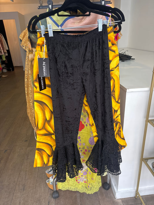 20. COLLECTORS VINTAGE VELVET AND LACE CAPRI PANT