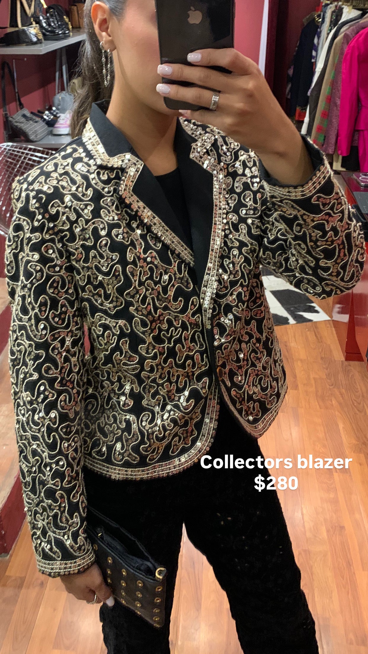 SEQUIN-EMBELLISHED BLAZER