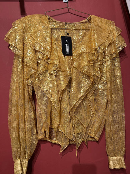 GOLDEN RUFFLES LACE TOP