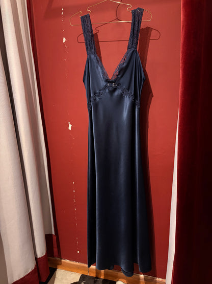 VALENTINO SATIN DRESS WITH LACE DATAILS