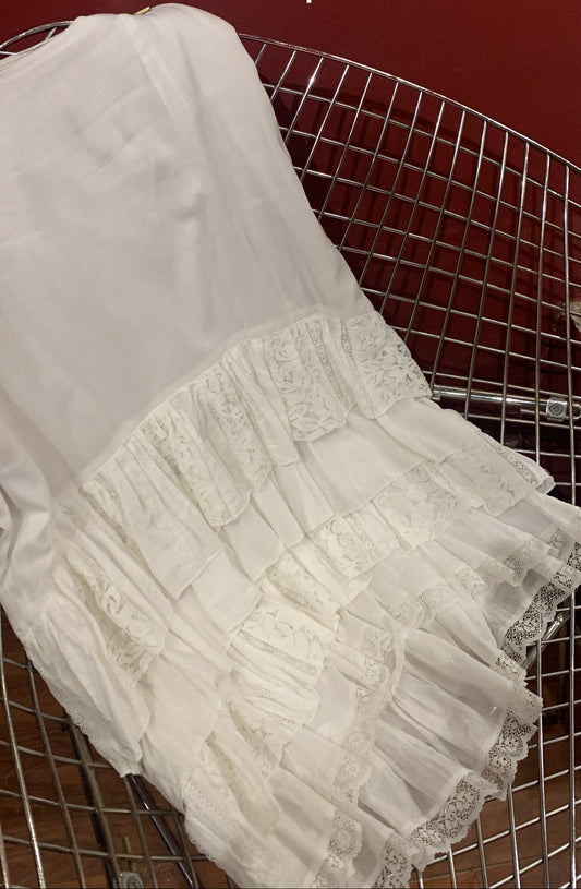 MIDI LACE FRINGES SKIRT