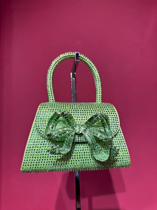 SELF PORTRAIT MINI BOW BAG IN RHINESTONES