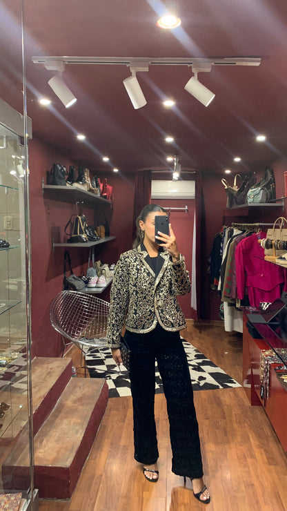 SEQUIN-EMBELLISHED BLAZER