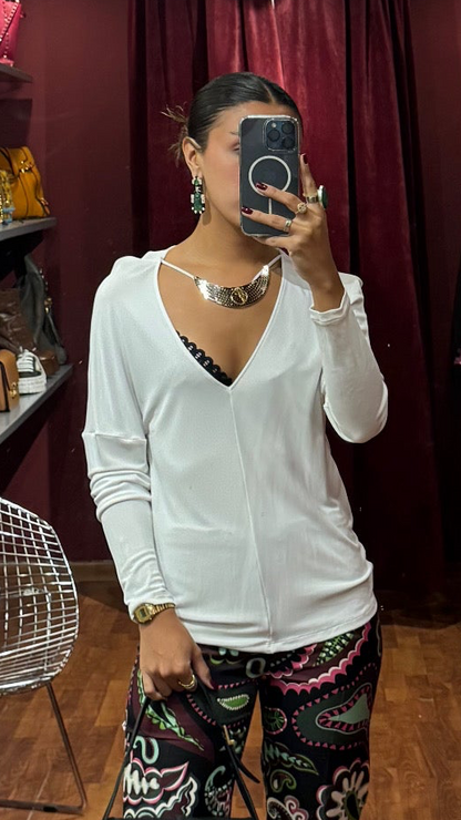 VERSACE TOP WITH INSERTED NECKLACE