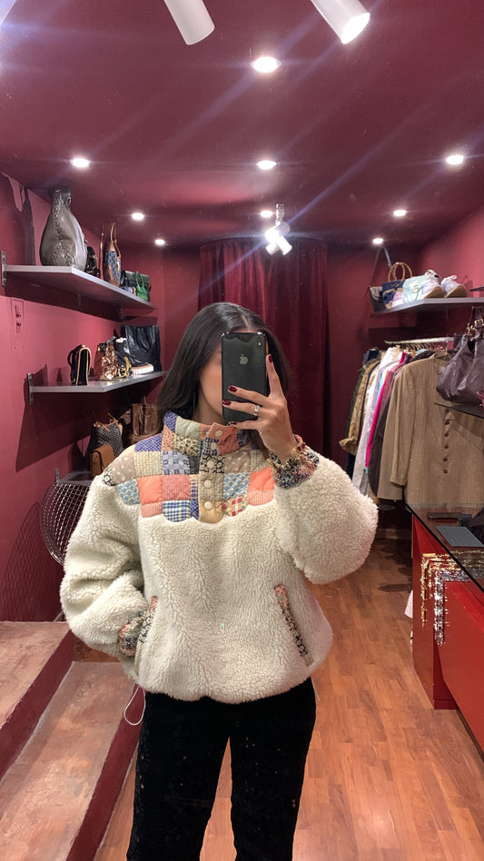 SEA NEW YORK & GUCCI PATCHWORK AND SHEARLING JACKET
