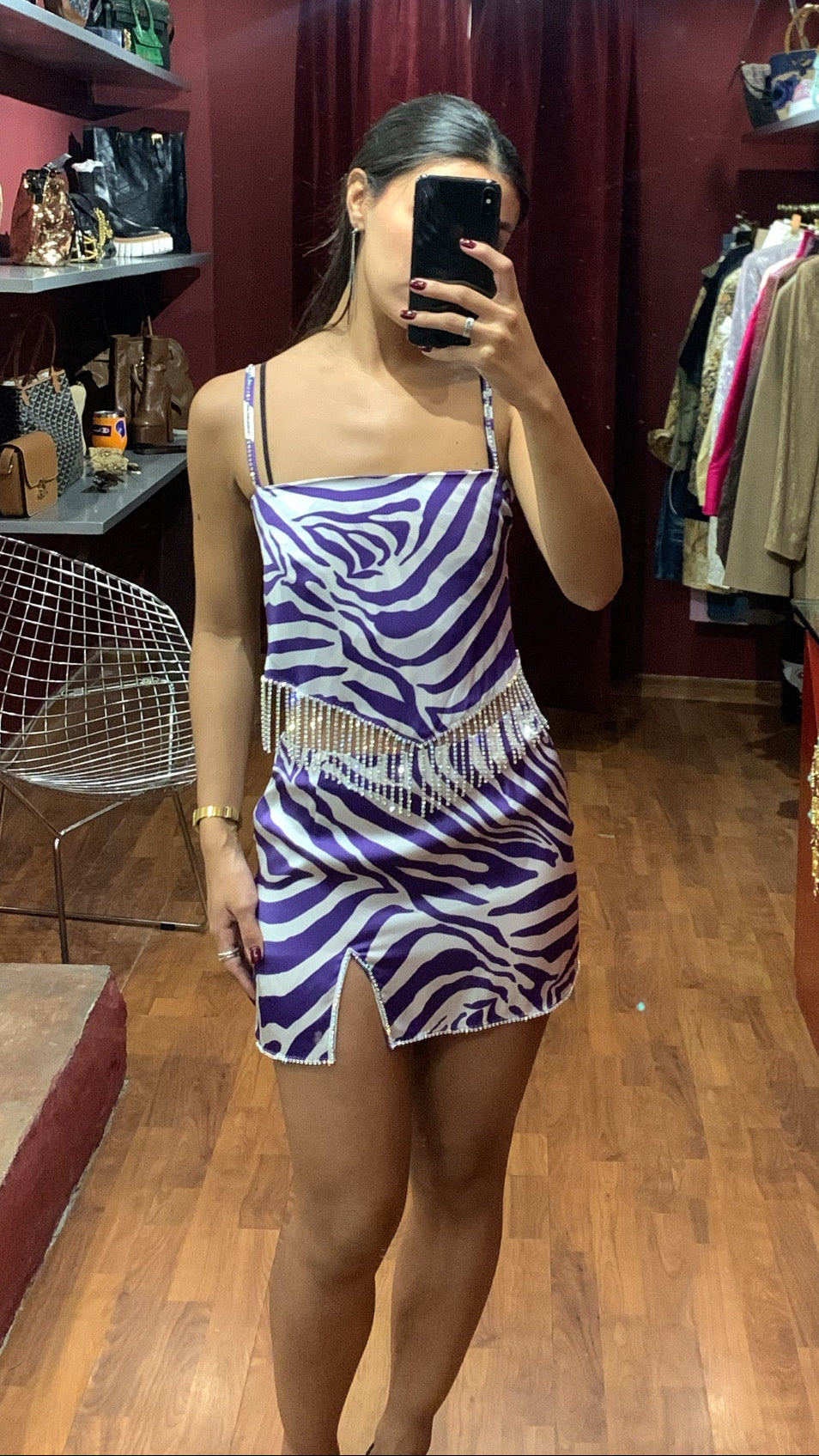 LES INCONNUS SILK TOP WITH CRYSTALS