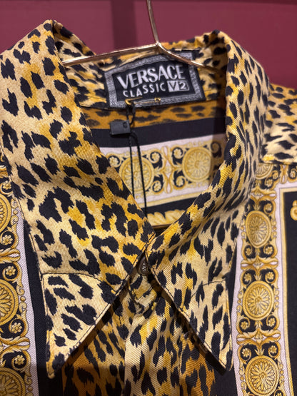 VERSACE VINTAGE MEDUSA ANIMAL PRINT SHIRT