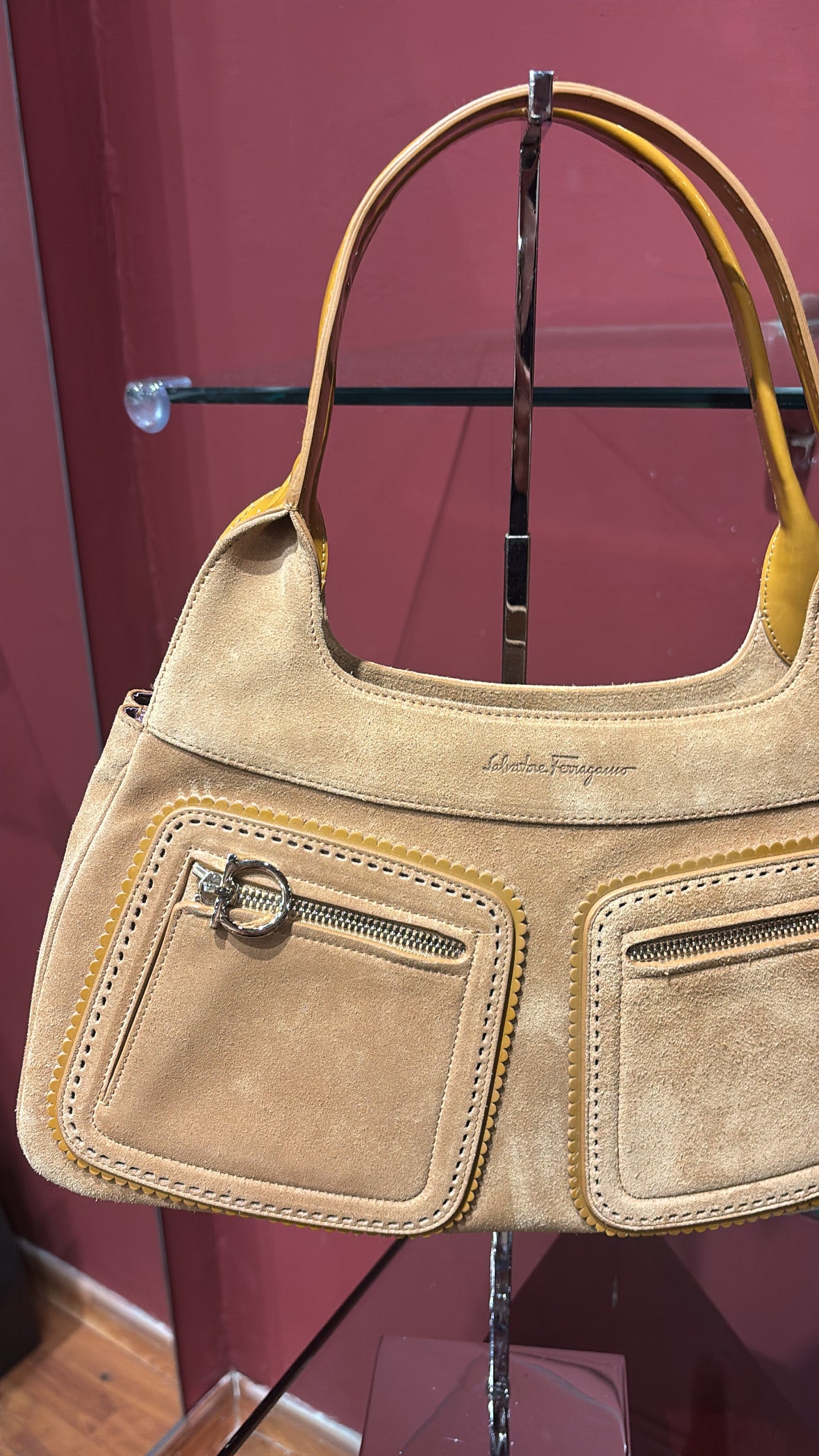 SALVATORE FERRAGAMO SUEDE BAG