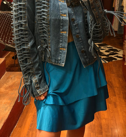BALENCIAGA	CROSSED BODY SKIRT IN LYCRA
