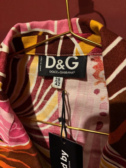 DOLCE AND GABANNA COTTON BLAZER WITH FLOWER PRINT
