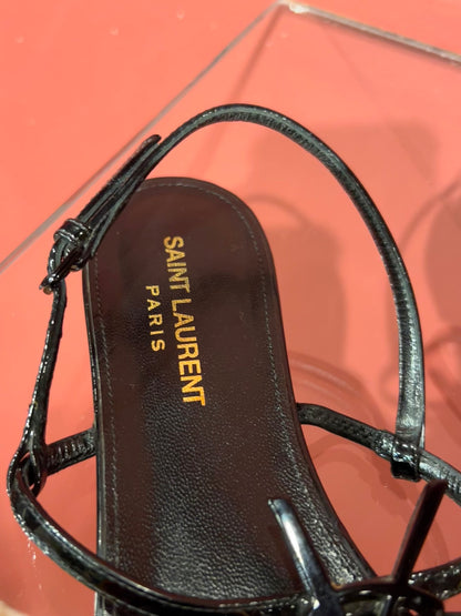 SAINT LAURENT CASSANDRA PATENT LEATHER SANDAL (39)